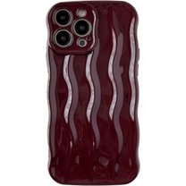 for iPhone 13 Pro Max Case,Water Ripple Pattern Curly Wave Frame Soft Compatible with iPhone Case (Wine Red,iPhone 13 Pro Max)