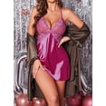 thumbnail image 5 of Avidlove Women's Satin Robe Ruffle Sleeve Short Belted Kimono Bathrobe Lingerie Bridesmaids Sleepwear, 5 of 8