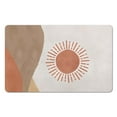 thumbnail image 1 of Brighten Your Bathroom with this Retro Sun, Half Circle, Colorful Boho Bath Mat - Non-Slip & Water Absorbent for Safety and Comfort, Cute Semi Round Rainbow Rug 20x32 inch, 1 of 5