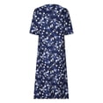thumbnail image 4 of Lindreshi Summer Dresses for Women with Pockets Women's Summer Casual Printing Short Sleeve Dress Short Sleeve Round Neck Ankle Dress, 4 of 5