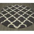 thumbnail image 4 of Sweet Home Stores Cozy Moroccan Trellis Design Contemporary Living & Bedroom Soft Shag Area Rug, 5'3" x 7'0", Charcoal Gray Oval, 4 of 9