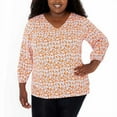 thumbnail image 4 of Mario Serrani Womens Top Tunic V-Neck 3/4 Sleeves (Pink Floral, Small), 4 of 6