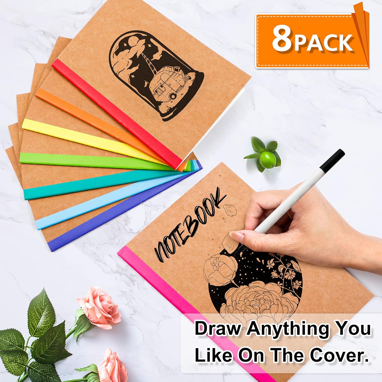 Feela 8-Pack A5 Composition Notebooks, 60 Pages photo 2