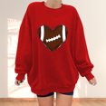 thumbnail image 2 of Holiday Usmixi Womens Sweatshirt Winter Vintage Oversized Sweatshirt for Women Long Sleeve Crewneck Cozy Soft Fleece Sweatshirt Tosp Fashion Heart Baseball Print Loose Pullover Big Saving, 2 of 5