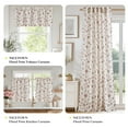 thumbnail image 5 of NICETOWN Floral Kitchen Curtains, Red Rose Flower Linen Cafe Curtains Rod Pocket Farmhouse Light Filtering Semi Sheer Linen Curtains for Bedroom Basement, 26"x36", 2 Panels, 5 of 7