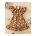 thumbnail image 3 of Seyurigaoka Little Girl’s Summer Floral Ruffle Boat Neck Suspender A-line Dress, 3 of 6