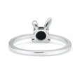 thumbnail image 3 of Art Deco Bunny Rabbit Round Oxidized Black Onyx Ring Band 925 Sterling Silver Size 6, 3 of 5