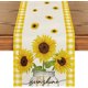 thumbnail image 1 of Camino de mesa de verano, jarrón de girasol amarillo brillante, diseño de rayas de granja de temporada, arpillera, decoración de mesa de comedor para cocina interior, aniversario, para fiesta en casa, 1 of 3