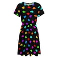 thumbnail image 4 of Colorful Love Heart Women's Dress Short Sleeve Summer Sundress Summer Women Clothes, 4 of 7