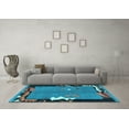 thumbnail image 3 of Ahgly Company Indoor Round Abstract Light Blue Modern Area Rugs, 7' Round, 3 of 4