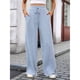 thumbnail image 4 of Pantalones de Pijama Holgados de Punto Suave con Bolsillos y Pernera Acanalada para Mujer con Cordón Ajustable. Azul XL, 4 of 10