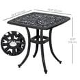thumbnail image 3 of Outsunny Table d'Appoint d'Extérieur en Aluminium Coulé avec Trou pour Parasol, 3 of 10