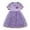 Purple, variant on Girls Spring Dress Short Sleeve Flowers Printses Mesh Clothes Birthday Dress For Girls Size 3-4T