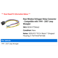 thumbnail image 2 of Rear Window Defogger Relay Connector - Compatible with 1999 - 2007 Jeep Wrangler 2000 2001 2002 2003 2004 2005 2006, 2 of 2