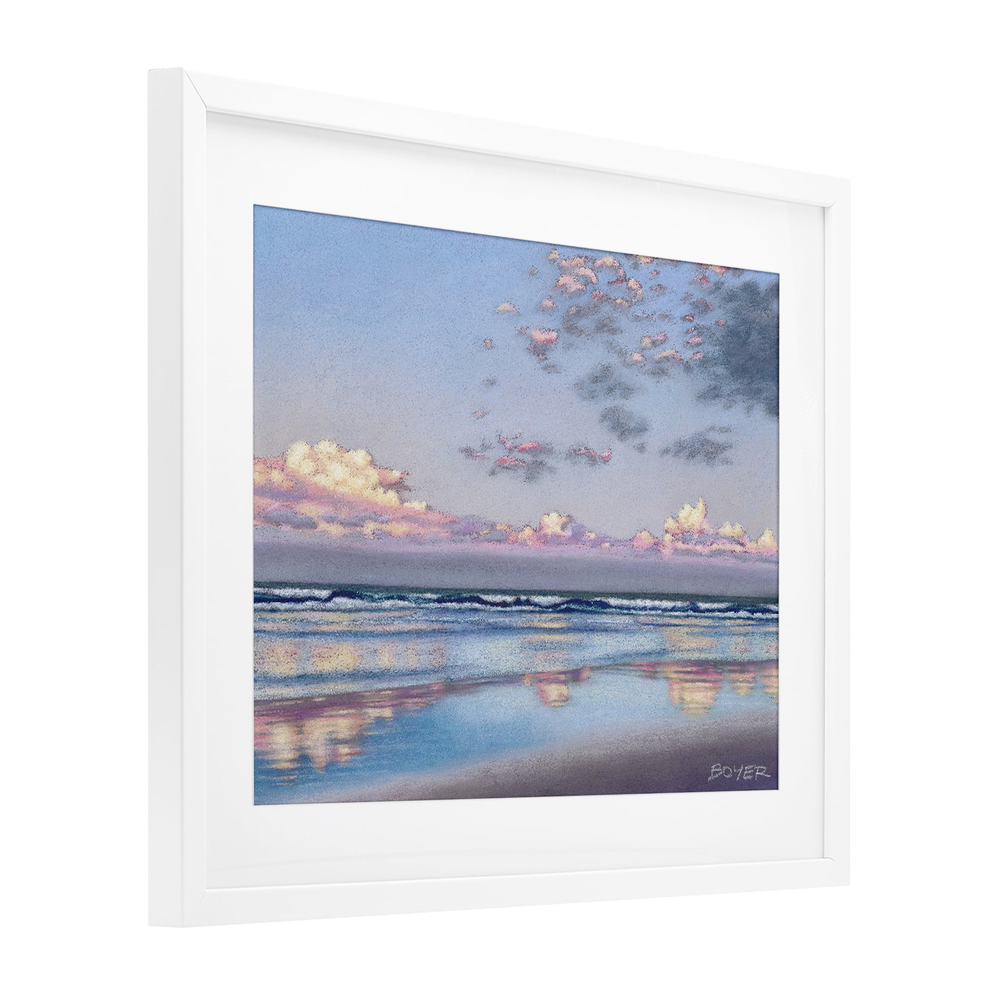 Stupell Industries Nature's Poetry Seascape White Framed Print Under Glass, design by Susy Boyer