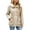 Khaki, variant on Women's Fleece Lined Parka Jacket Drawstring Waist Hooded Long Sleeve Button Zip Up Winter Thick Coat with Pockets Casual Warm Outerwear Khaki