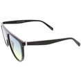 thumbnail image 3 of Oversize Flat Top Aviator Sunglasses Gradient Teardrop Flat Lens 60mm (Black / Blue Yellow), 3 of 4