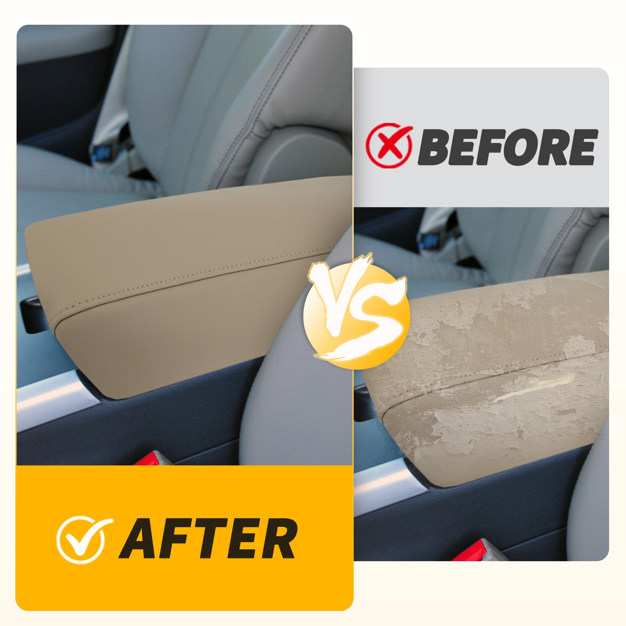 Unique Bargains 1pc Console Armrest Cover Beige for Ford Edge 2011-2014