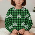 thumbnail image 6 of MKOSPLRT Christmas Sweatshirts for Girl Boy 1-15Y Crew Neck Long Sleeve Snowflake Plaid Pullover Warm Fleece Lined Sweatshirts, 6 of 8