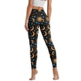 thumbnail image 2 of Renewold Sun Moon Star Gold Blue Leggings for Women with Pockets Buttery Soft Running Pants High Waisted Spandex Graphic Leggings Thick Essential Pants Scrunch Butt Lifting, M, 2 of 8
