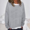 thumbnail image 2 of WEAIXIMIUNG Sweatshirts pour Femmes Col Rond Décontracté Couleur Unie Diy Coupe Ample Pull Confortable et Élégant, 2 of 9