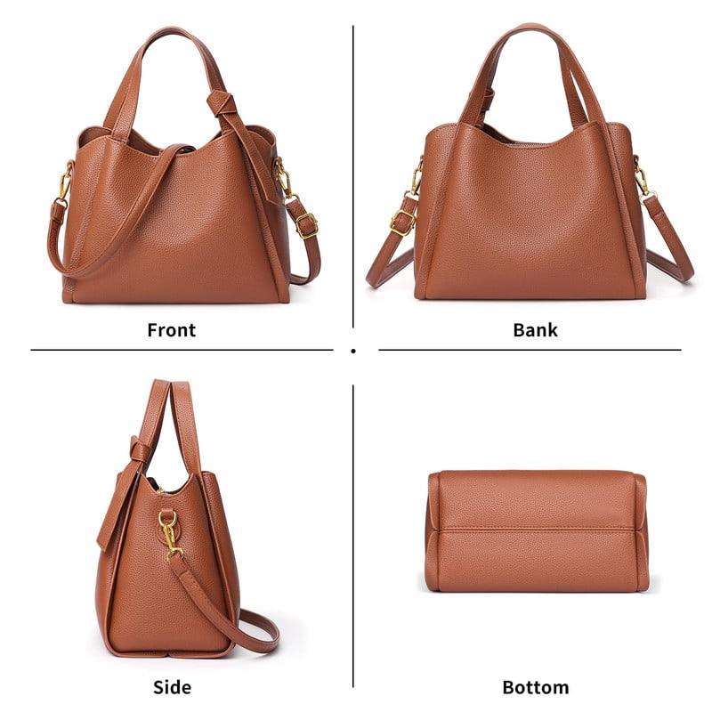FALAN MULE Women’s Tote Bag Leather Crossbody Handbag Top Handle Satchel Purse with Adjustable Strap, Multi-Compartment Shoulder Bag