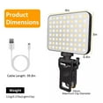 thumbnail image 3 of GivAngel 80 LED High Power Rechargeable Clip Fill Video Conference Light with Front & Back Clip, Adjusted 3 Light Modes for Phone, iPhone, Android, iPad, Laptop, for Makeup, TikTok, Selfie, Vlog, 3 of 9
