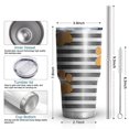 thumbnail image 6 of 30oz Paw Print Sonstripes Tumblers Stainless Steel Tumbler with Lid and Straw,Vacuum Insulated Double Wall Travel Tumbler Cups Mug with Cleaning Brush for Coffee,Tea, 6 of 7