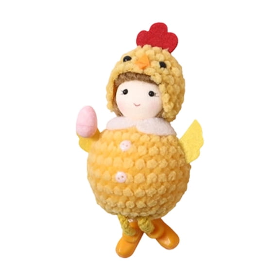 Japceit Easter Chick Hat Pendant, Pot Belly Girl Holding Colored Egg Ornament, Festive Scene Decoration for Wall, Door, Party, Spring Holiday Display