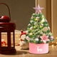 thumbnail image 5 of Mini árbol de Navidad con luces LED - árbol artificial flocado de 17,7" para escritorio, decoración de mesa - Incluidos adornos plateados, rojos, amarillos y rosas, 5 of 6