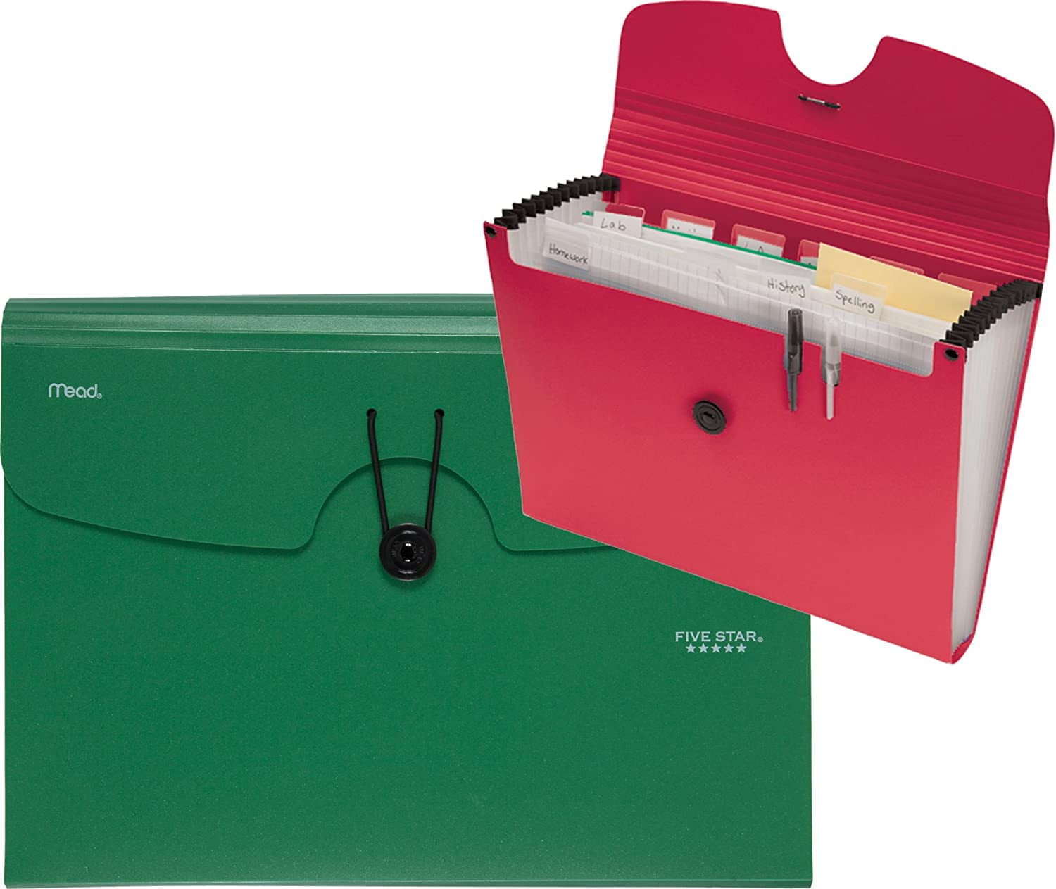 Five Star Poly 13 Pocket Expanding File, 13 X 95/8 Inches, Assorted