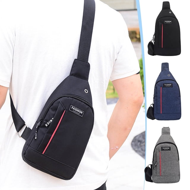 Yeciiwht Sac Bandoulière Sangle Sac Sac à Dos Bandoulière avec avec Trou pour Écouteurs Sangle Sac à Dos Sac à Dos de Randonnée Sac Poitrine Bandoulière Polyvalent