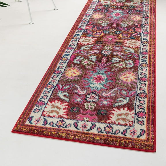 Unique Loom Medici Collection Area Rug - Haven (2' 2" x 6' 9" Runner Multi/Blue)