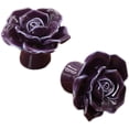 thumbnail image 3 of 6 uds. Perillas de puerta de cerámica Vintage con flores y rosas, manija para cajón de cocina (púrpura), elegantes perillas de cerámica para gabinete con flores rosas, 3 of 5