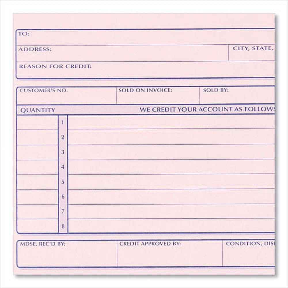 Credit Memo Book, Three-Part Carbonless, 5.5 X 7.88, 1/page, 50 Forms | Bundle of 2 Each