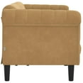 thumbnail image 3 of vidaXL Sofa 3-Seater Brown Faux Suede Leather, 3 of 5