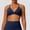 c01Blue, variant on Women's Longline Sports Bra Triangle Bralette Criss Cross Back Padded Top Low Coverage Wireless Yoga Workout Bras Blue L