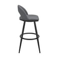 thumbnail image 4 of Bedroom Bench Charlotte Swivel Bar Stool in Black Metal with Gray Faux Leather,Bedroom Stool, 4 of 11