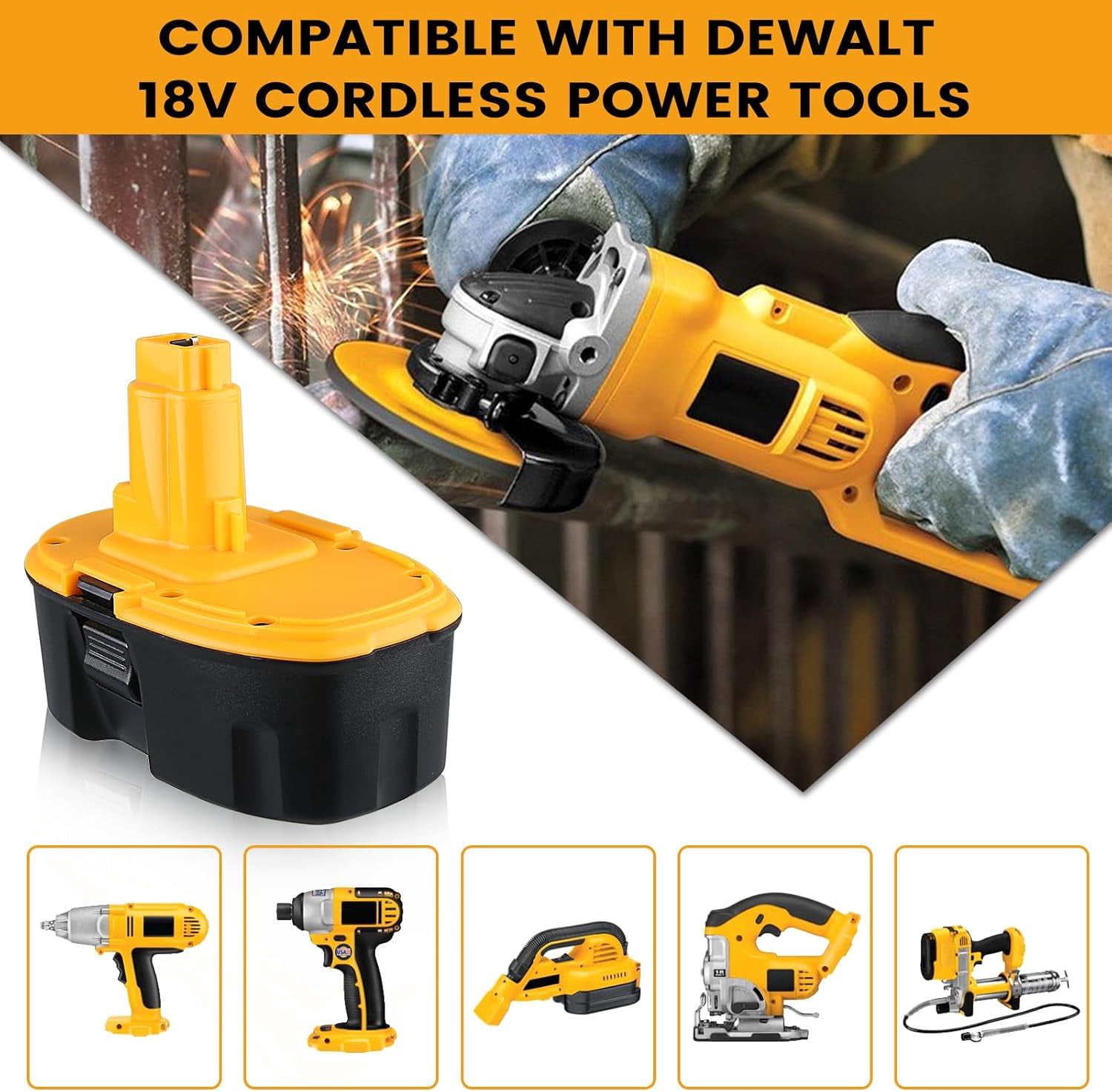 2Pack 18V 18 Volt Replacement for Dewalt Battery and Charger DC9096-2 DC9098 DC9099 DW9096
