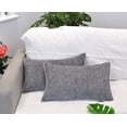 thumbnail image 6 of Textured Small Lumbar Pillow Covers 12 x 20 inch, Heather Grey Set of 2 / Stitched Edge Soft Chenille Cushion Covers/ Modern Farmhouse Pillow Cases for Couch Living Room, 6 of 7