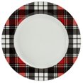 thumbnail image 3 of Safdie & Co. Ensemble De Vaisselle Bord Rond 12 Pièces Chalet Plaid, 3 of 4