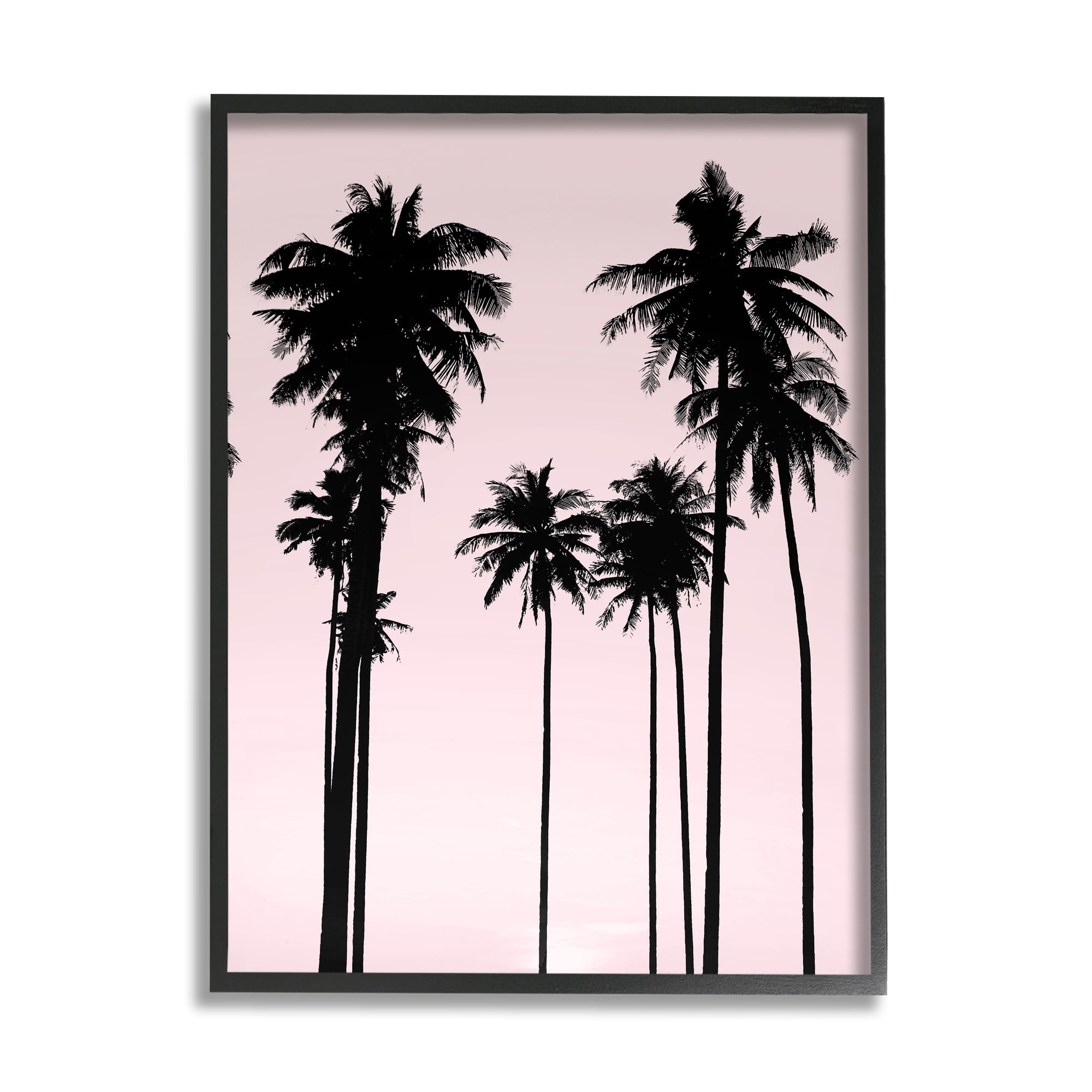 Stupell Industries Tall Palm Tree Silhouettes Tropical Pink Sky, 24 x 30, Design by Mia Jensen