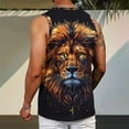 thumbnail image 4 of ZCFZJW Men's Quick Dry Sport Tank Top for Bodybuilding Gym Athletic Jogging Running,Cute 3D Animal Print Fitness Training Workout Sleeveless Shirts Multicolor#08 XXXXL, 4 of 7