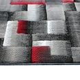 thumbnail image 5 of Emma + Oliver 2x7 Modern Cubist Olefin Accent Runner Rug in Gradient Shades of Black, Gray and Red with Natural Jute Backing, 5 of 6
