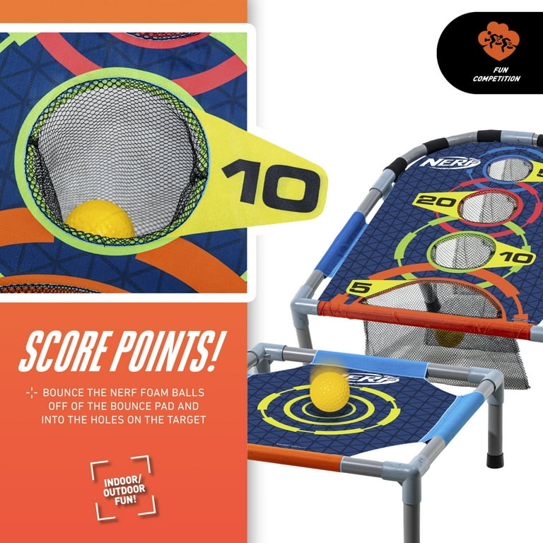 NERF Kids Bounce N Score Target Toss Game Set - Foam Ball Bouncing