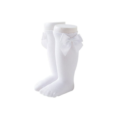 

Yinyinxull Kids Baby Girls Socks Solid Color Cotton Socks Cute Breathable Long Tube Socks White 2-3 Years