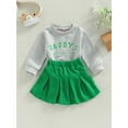 thumbnail image 2 of Bagilaanoe 2Pcs Toddler Baby Girls Skirt Set Letter Print Long Sleeve Ruffle Sweatshirts Tops + Pleated Skirt 9M 12M 18M 24M 3T 4T Kids Casual Fall Outfits, 2 of 9
