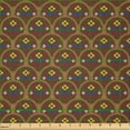 thumbnail image 2 of Ambesonne Cinnamon Color Fabric by the Yard Microfiber, Yellow Flowers Retro, 2 Yards, Redbrown Caramel, 2 of 2