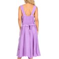 thumbnail image 2 of Sakkas Lila Women's Midi Sleeveless Floral Boho Casual Rayon Dress Adjustable - Purple - S/M, 2 of 5