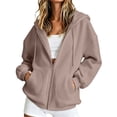 thumbnail image 2 of Aihuaihua Zip Up Hoodie Women Oversized 2026 Zip Up Y2K Hoodies Casual Long Sleeve Sweatshirts Fall Spring Track Jackets (Coffee,XL), 2 of 7